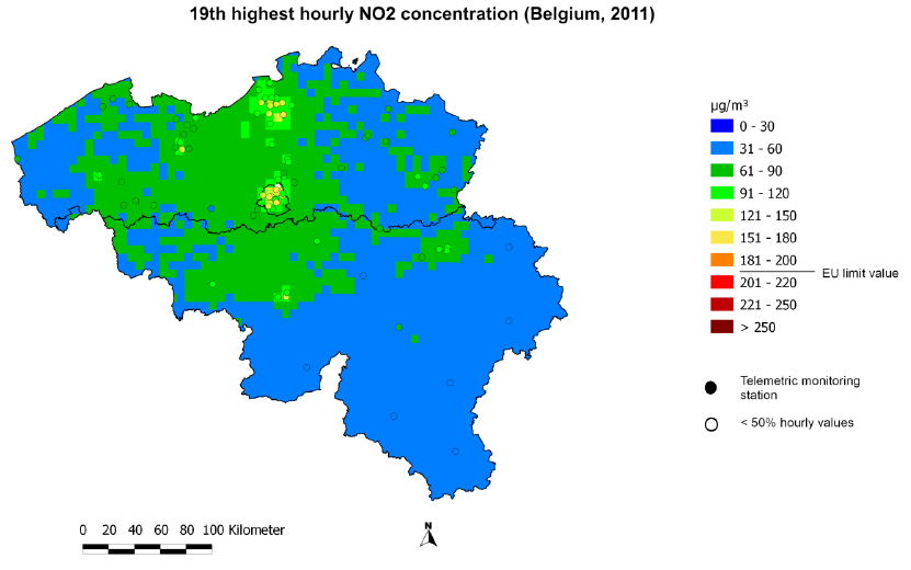 19th hourly value map