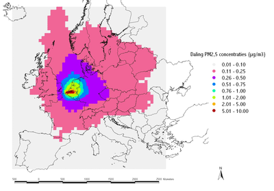 Vlaamse fijnstofemissies in Europa